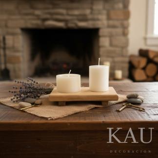 Pedestal madera natural