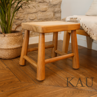 Taburete madera natural