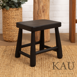 Taburete madera color negro